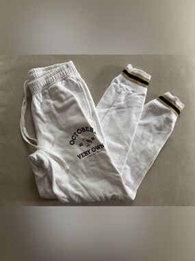 OVO White Drawstring Joggers